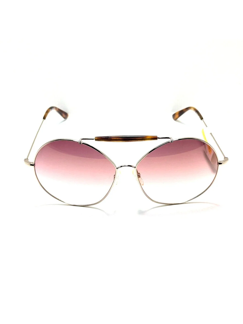Valentino V121 Pink UV Silver Tortoiseshell Aviator Women’s Sunglasses 62-14-145